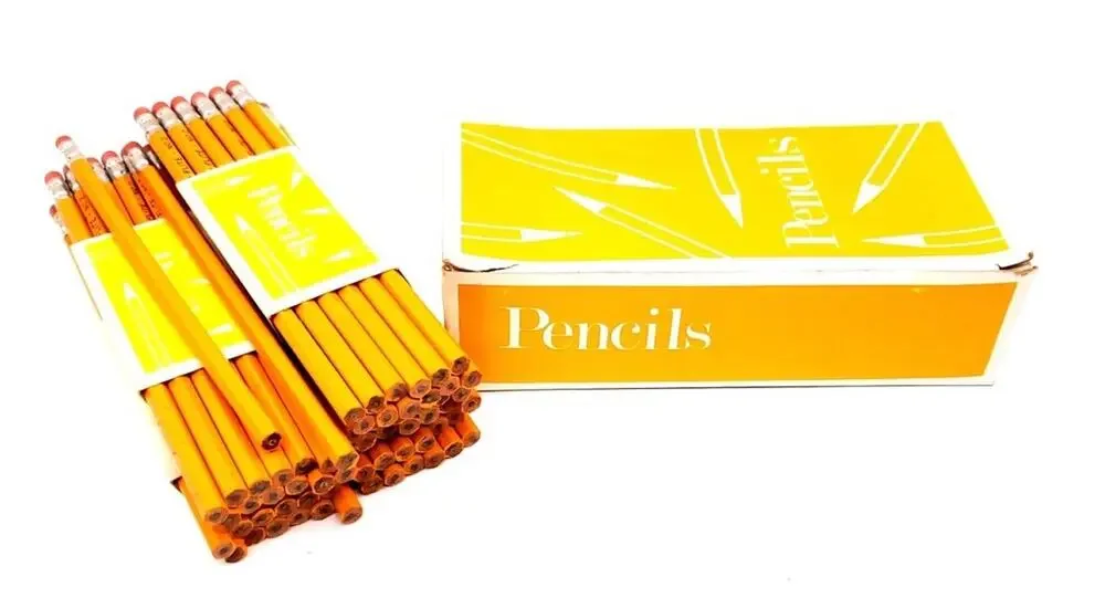 NOS No 2 Wood Pencils (62) 2500 F.D.R Original Box Vintage School Pencils